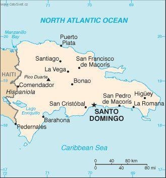 Foto: Dominik�nsk� republika-politick� mapa